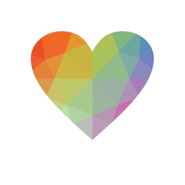 Çok renkli kalp beyaz arka plan üzerinde izole.