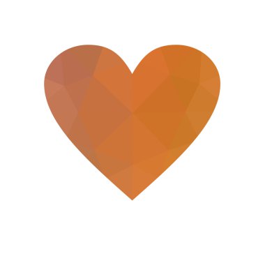 turuncu beyaz zemin üzerine izole kalp.