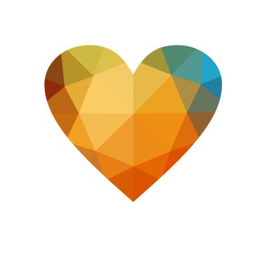 turuncu beyaz zemin üzerine izole kalp.