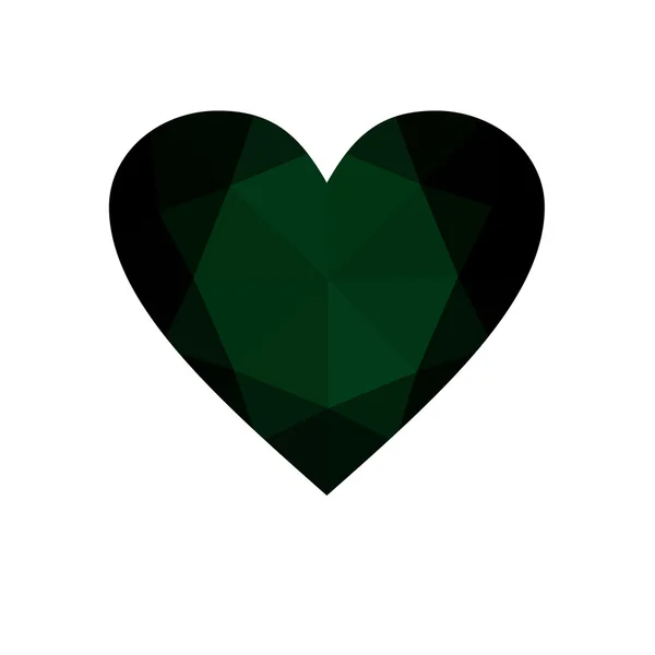 Coração verde isolado no fundo branco . — Fotografia de Stock