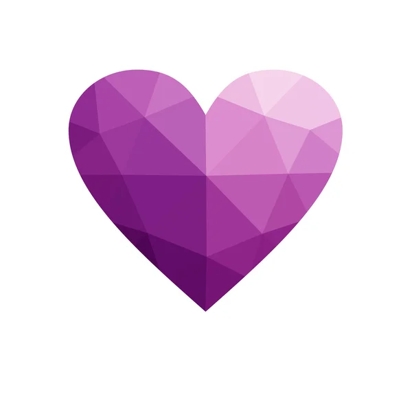 Coeur violet isolé sur fond blanc . — Photo