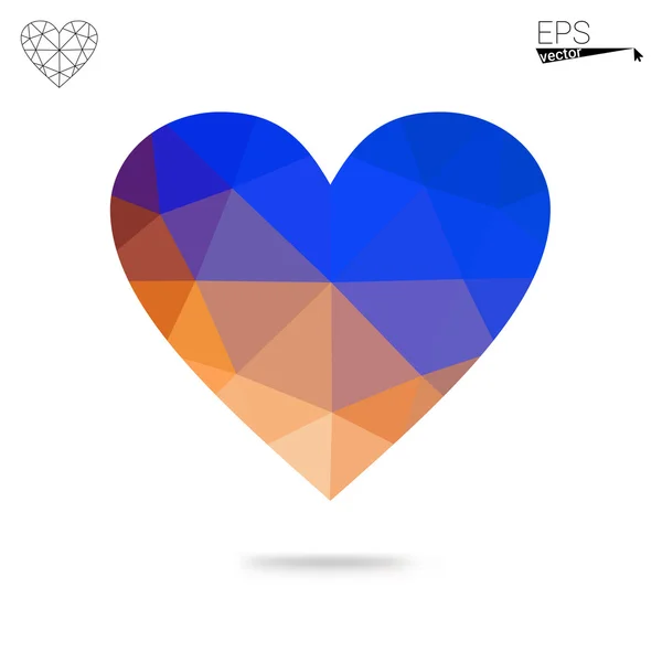 Corazón azul aislado sobre fondo blanco . — Vector de stock