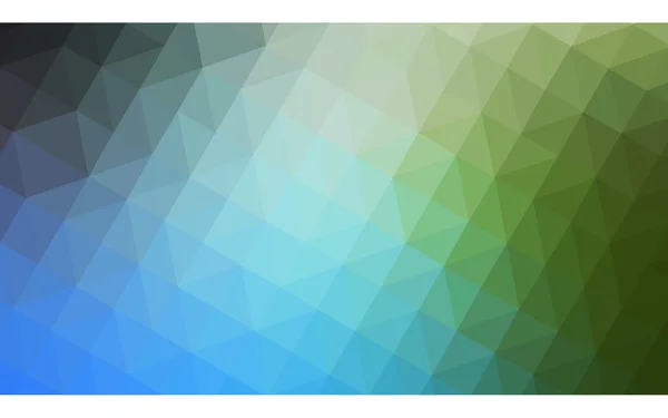 Ilustracja Multicolor zielony, niebieski projekt wielokąta, który składa się z trójkątów i gradientu w stylu origami. — Wektor stockowy