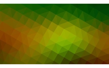 Üçgenler ve degrade origami tarzı oluşur çok renkli koyu yeşil, sarı, turuncu poligonal tasarım illüstrasyon.