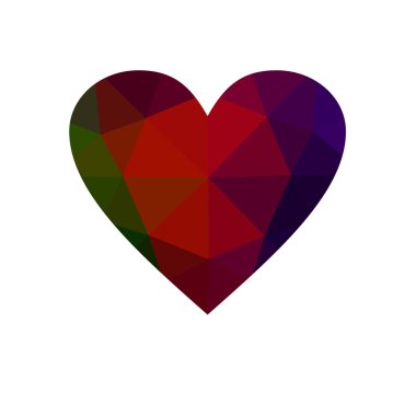 Çok renkli kalp beyaz arka plan üzerinde izole.