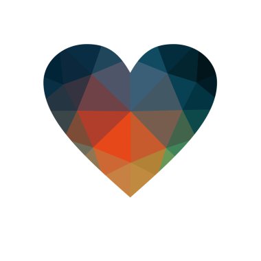 Çok renkli kalp beyaz arka plan üzerinde izole.