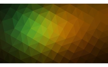 Üçgenler ve degrade origami tarzı oluşur çok renkli koyu yeşil, sarı, turuncu poligonal tasarım illüstrasyon.