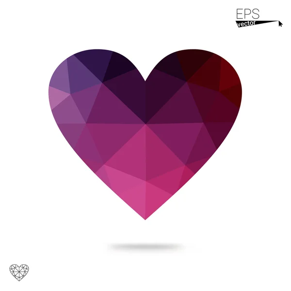 Corazón púrpura aislado sobre fondo blanco . — Foto de Stock