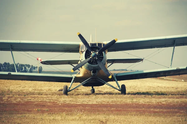 Antonov cornhusker plane on the field