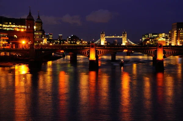 Os incêndios nocturnos de Londres — Fotografia de Stock