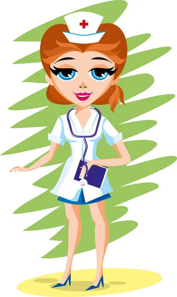 Mujer joven médico — Vector de stock