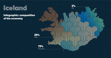 Bir stilize doğu üst üste bindirme desenli ve dönüşüm efektli kart. Haritada üst üste bindirilmiş oryantal altın deseni. İzlanda Politik Haritası. İzlanda ülke haritası bilgi grafikleri