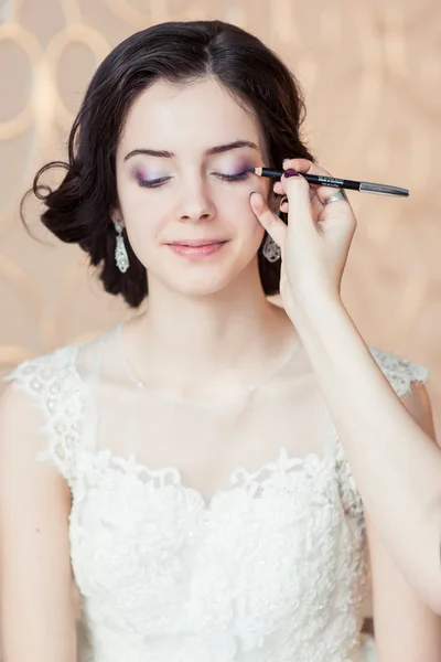 Trucco nuziale della sposa — Foto Stock