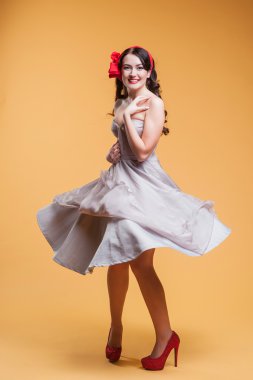 özgürlük, mutluluk, dudaklar, sürpriz, zevk, Rüzgar, duygular, bacaklar, oturur, kahkaha, dansları, gider, atlar, pin-up