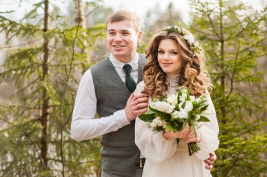 Bahar Düğün bir dekor ile parkta