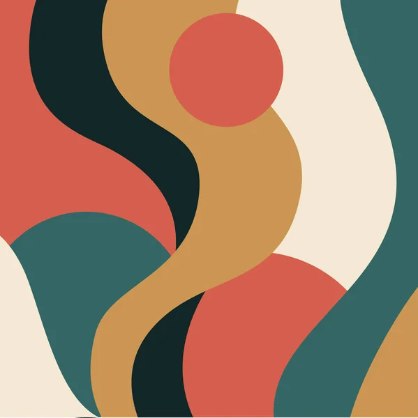 Kavisli organik şekilli, sessiz retro tonlarda soyut geometrik çizimler. Posterler, markalaşma, ambalaj, tekstil baskıları ve modern grafik tasarım projeleri için uygun.