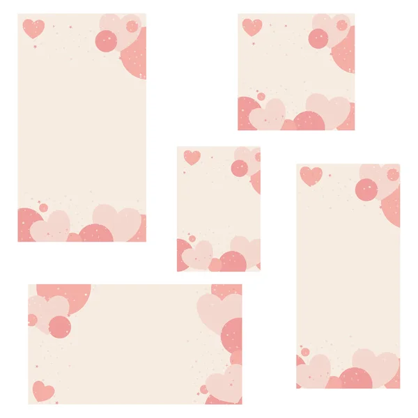 Birçok boyutta yumuşak pembe kalp seti, sevgililer günü kartları, davetiyeler, posterler, afişler ve romantik sosyal medya şablonları için mükemmel..