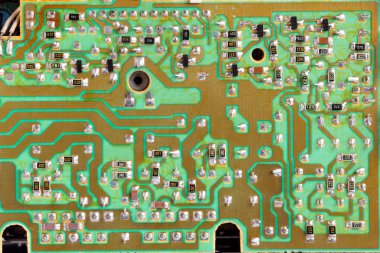 Entegre devre, çip, CIR, yeşil Pcb yakın çekim shot