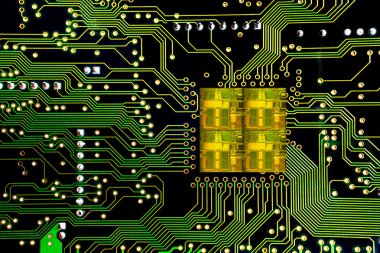 Bir Cpu mikroçip bir düzeni yakın çekim