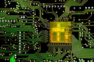 Bir Cpu mikroçip bir düzeni yakın çekim