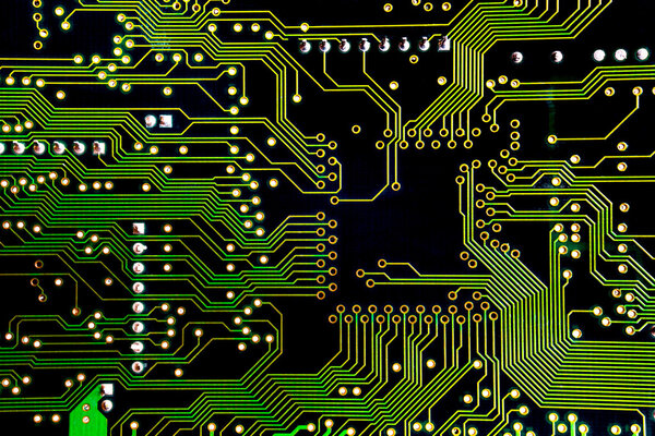 Green PCB close-up shot