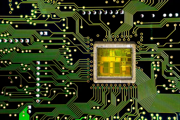 Bir Cpu mikroçip bir düzeni yakın çekim