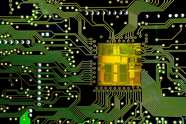 Bir Cpu mikroçip bir düzeni yakın çekim