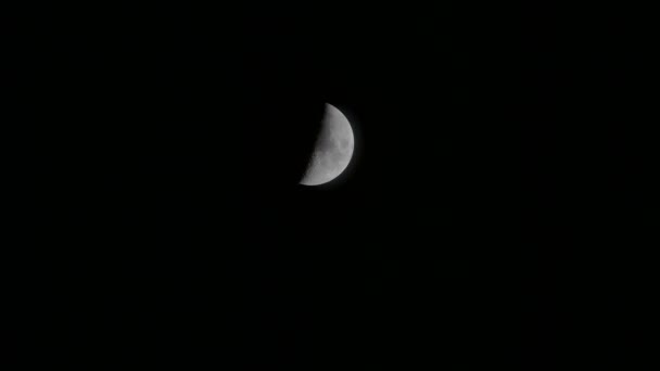 Time lapse of an large moon as it rises in the black night sky. — Stock Video