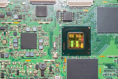 Bir Cpu mikroçip düzeni yakın çekim