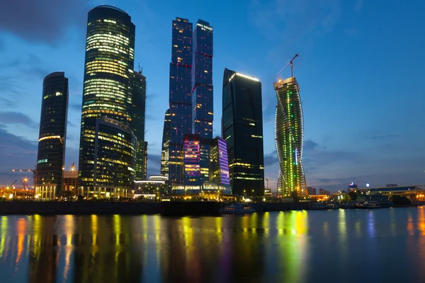 11 JUN 2013 Moscow city (Moscow International Business Center) at night Stock Image