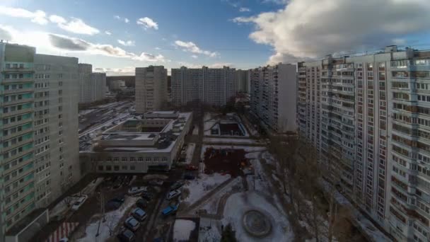 4k appartement stad dag en nacht tijd vervallen — Stockvideo