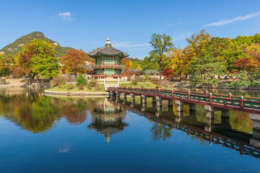 Sonbahar Gyeongbokgung Sarayı Seul, Kore