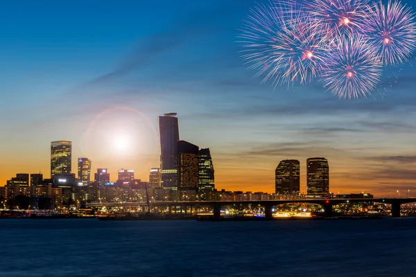 Renkli havai fişek Seoul, Güney Kore