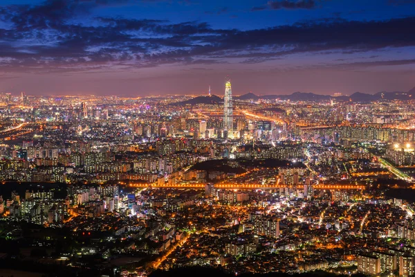 Korea, Seoul City Skyline, South Korea — стоковое фото