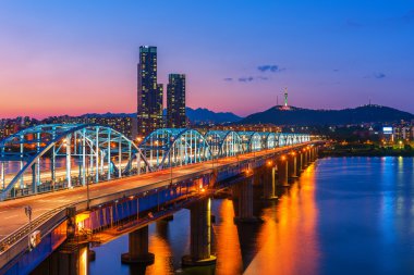  Dongjak Köprüsü Han Nehri Seoul, Güney Kore
