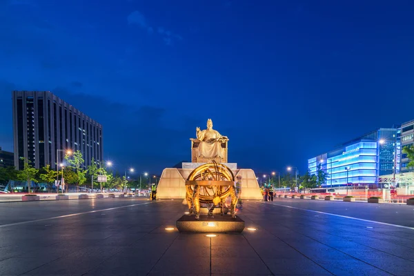 Korea, Sedzong pomnik w centrum Seulu, south kore — Zdjęcie stockowe