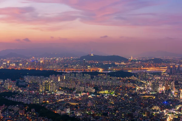 Panoramę miasta Seulu, najlepszy widok z Korei Południowej — Zdjęcie stockowe