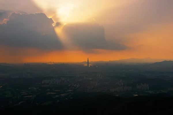 Seoul city skyline, der beste blick auf südkoreas — Stockfoto