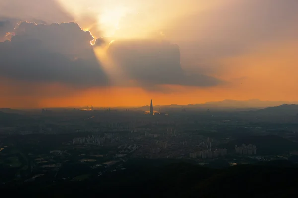 ソウルの街のスカイライン、韓国の最高の眺め — ストック写真