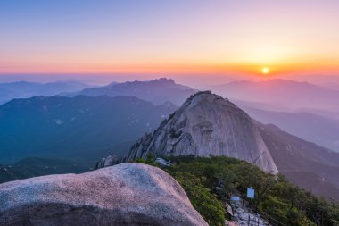 Bukhansan dağlar Seoul, Güney Kore.