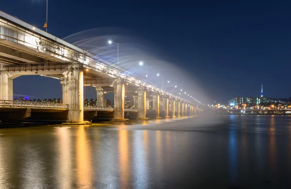 Banpo köprü gökkuşağı çeşme Seoul, Güney Kore