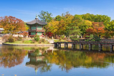 Sonbahar Gyeongbokgung Sarayı Seul, Kore.