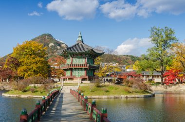 Sonbahar Gyeongbokgung Sarayı Seul, Kore