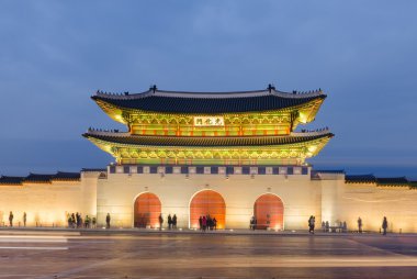 Gyeongbokgung Sarayı, Nigth Seoul, Güney Kore.