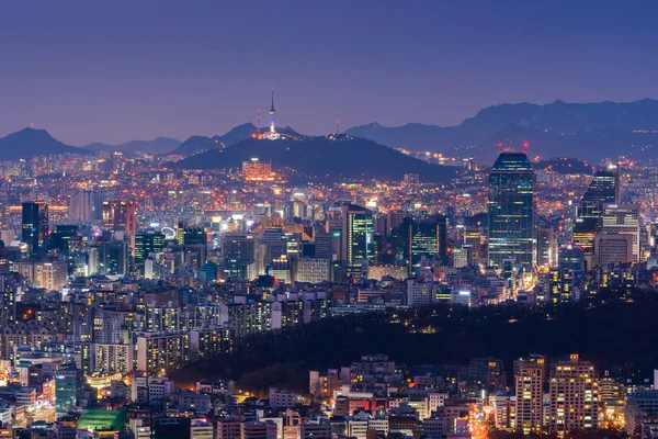 Seul à noite, Coréia do Sul skyline cidade . — Fotografia de Stock