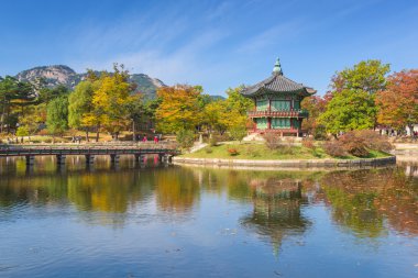 Sonbahar Gyeongbokgung Sarayı Seul, Kore.