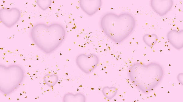 バレンタインデーの背景 グリーティングカード 心を持つロマンチックな構成 — ストックベクタ
