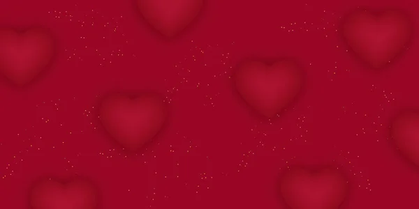 Alla Hjärtans Dag Bakgrund Gratulationskort Romantisk Sammansättning Med Hjärtan — Stock vektor