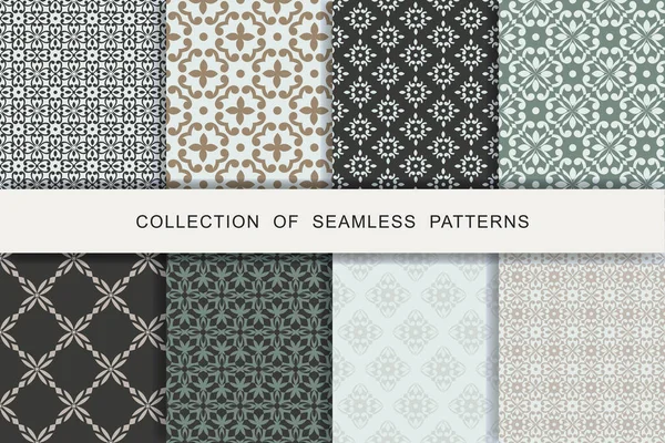 Fabric Print Set Seamless Patterns — Stock Vector