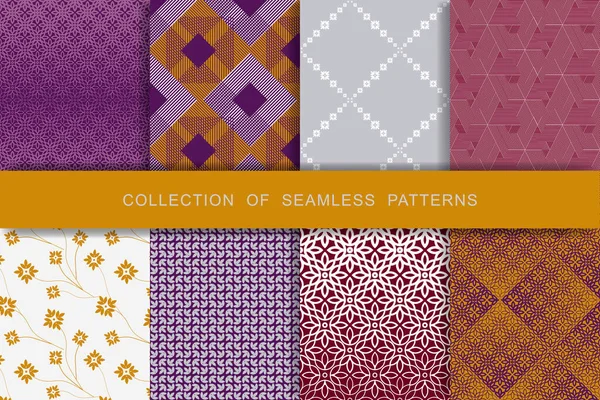 Fabric Print Set Seamless Patterns — Stock Vector